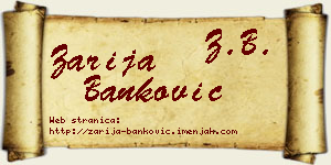 Zarija Banković vizit kartica